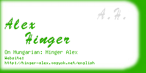 alex hinger business card